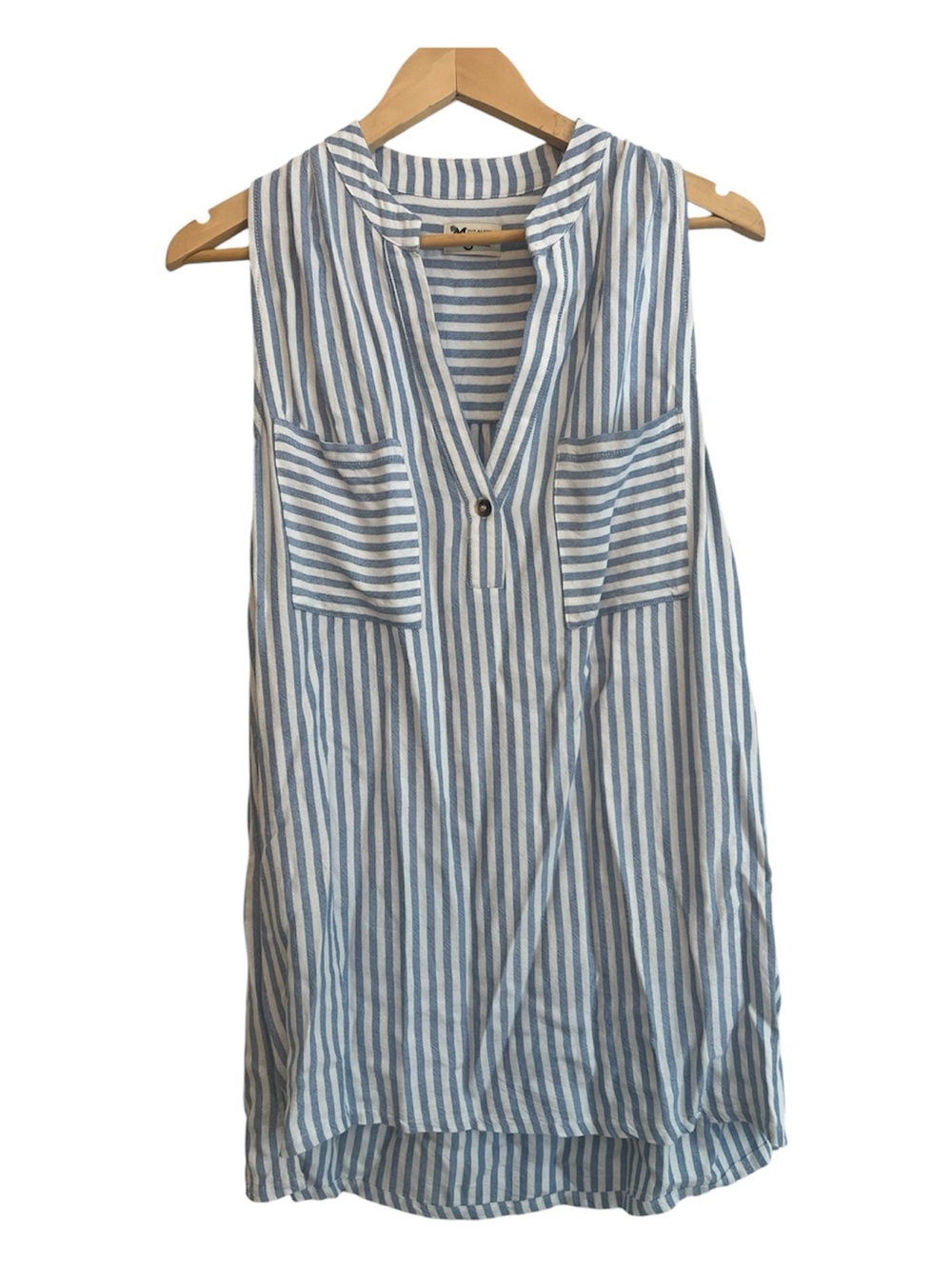Show Me Your Mumu Blue & White Stripe Tunic / Beach Cover-Up - Small